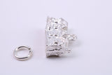 Country Cottage Charm, Traditional Charm, Made from Solid 925 Grade Sterling Silver, Complete with Attachment Link