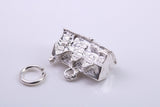 Country Cottage Charm, Traditional Charm, Made from Solid 925 Grade Sterling Silver, Complete with Attachment Link