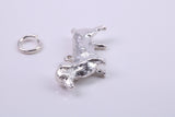 Dachshund Dog Charm, Made from Solid Cast Silver, Complete with Attachment Link