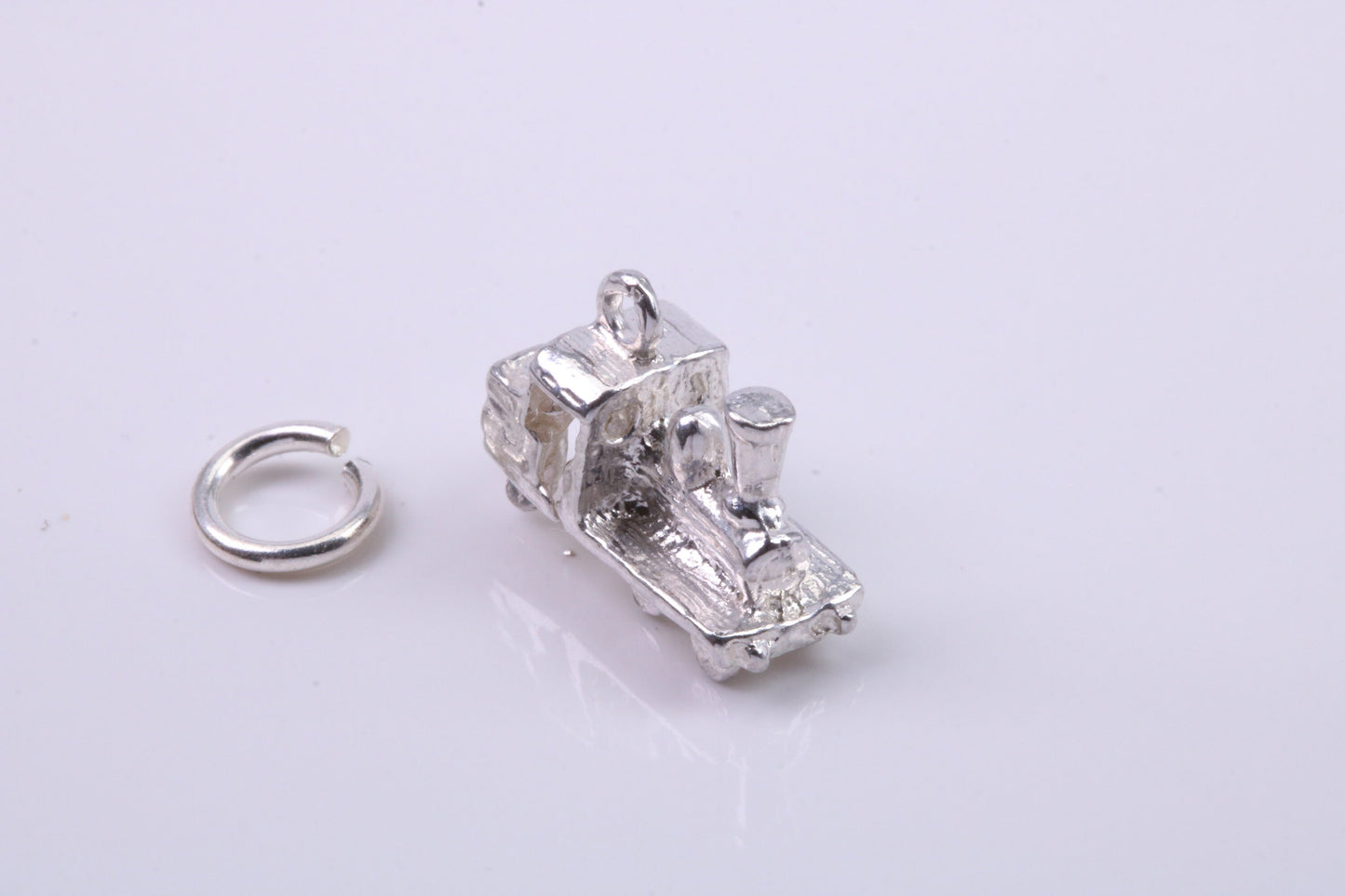 Steam Train Charm, Traditional Charm, Made from Solid 925 Grade Sterling Silver, Complete with Attachment Link