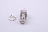 Steam Train Charm, Traditional Charm, Made from Solid 925 Grade Sterling Silver, Complete with Attachment Link