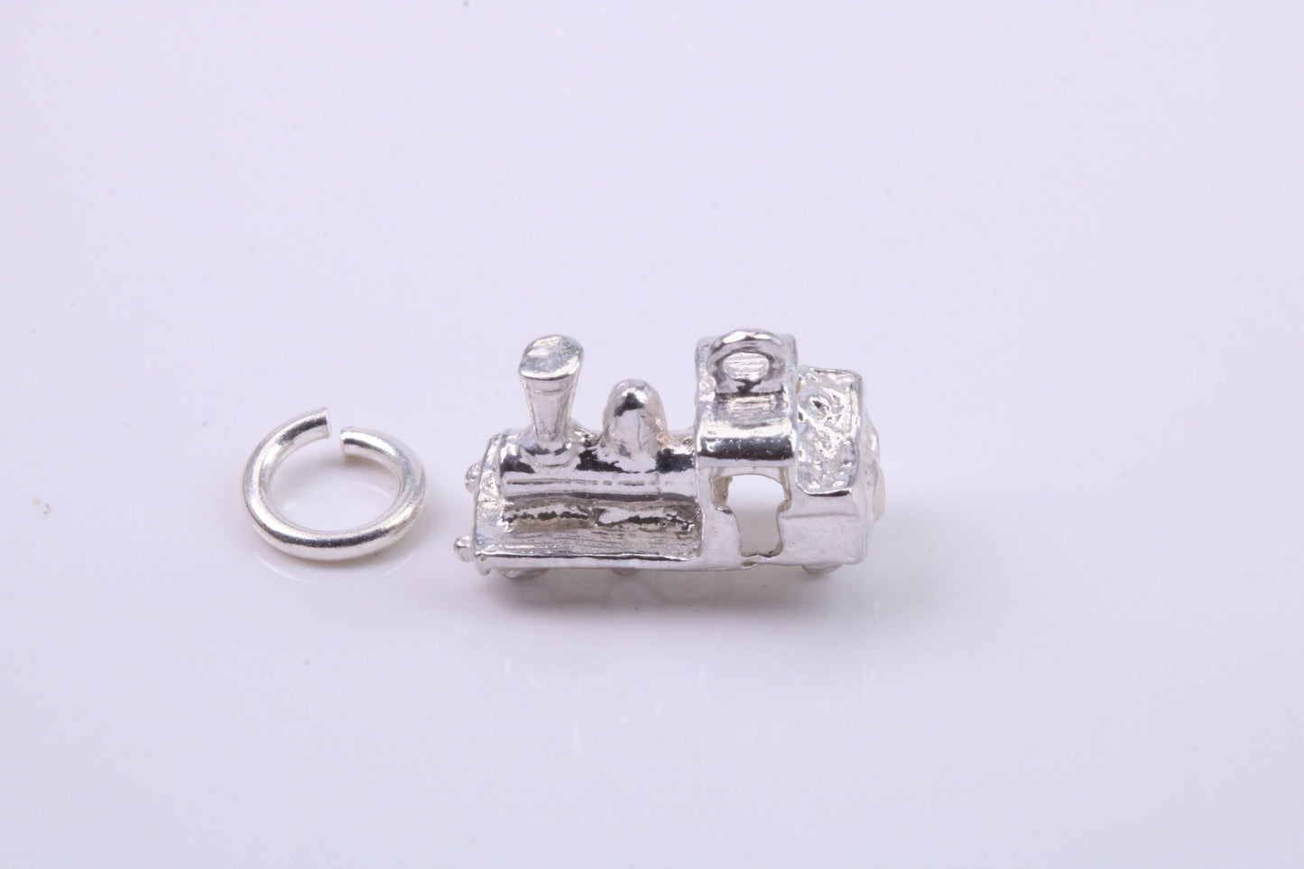 Steam Train Charm, Traditional Charm, Made from Solid 925 Grade Sterling Silver, Complete with Attachment Link