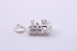 Steam Train Charm, Traditional Charm, Made from Solid 925 Grade Sterling Silver, Complete with Attachment Link