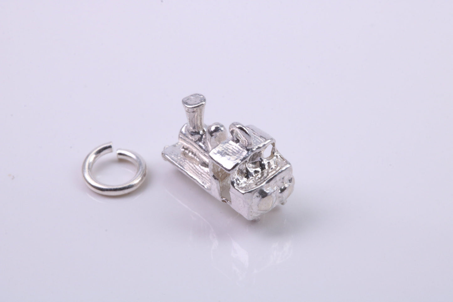 Steam Train Charm, Traditional Charm, Made from Solid 925 Grade Sterling Silver, Complete with Attachment Link