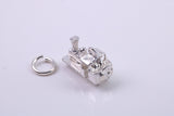 Steam Train Charm, Traditional Charm, Made from Solid 925 Grade Sterling Silver, Complete with Attachment Link