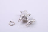 Large Poodle Dog Charm, Traditional Charm, Made from Solid 925 Grade Sterling Silver, Complete with Attachment Link