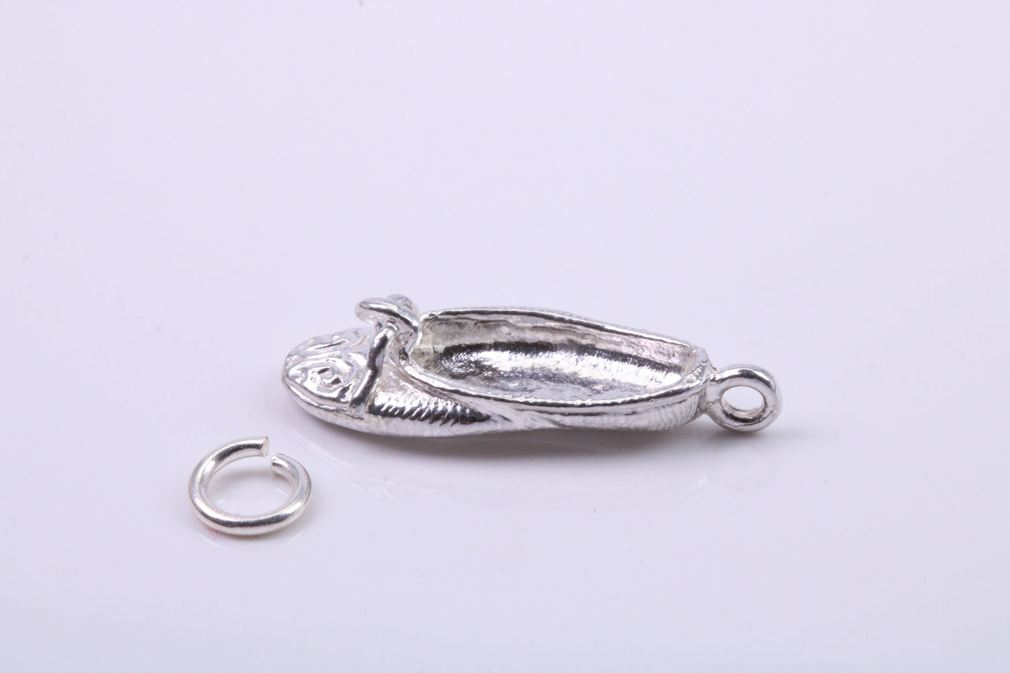 Slipper Charm, Traditional Charm, Made from Solid 925 Grade Sterling Silver, Complete with Attachment Link