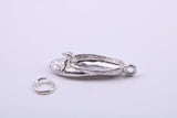 Slipper Charm, Traditional Charm, Made from Solid 925 Grade Sterling Silver, Complete with Attachment Link