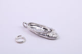Slipper Charm, Traditional Charm, Made from Solid 925 Grade Sterling Silver, Complete with Attachment Link
