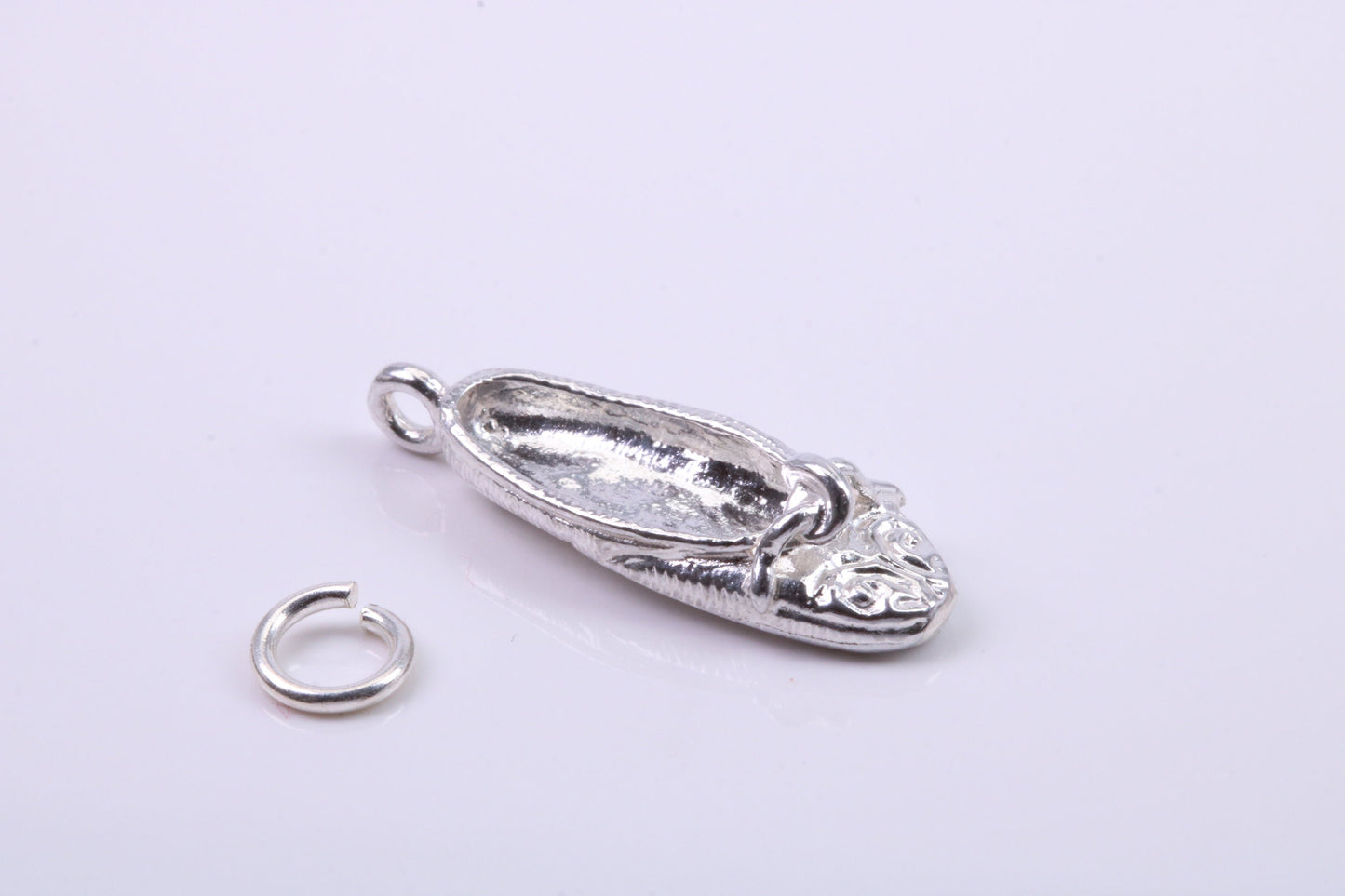 Slipper Charm, Traditional Charm, Made from Solid 925 Grade Sterling Silver, Complete with Attachment Link