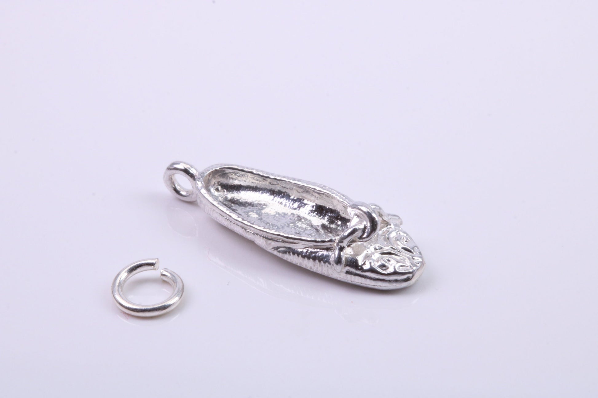 Slipper Charm, Traditional Charm, Made from Solid 925 Grade Sterling Silver, Complete with Attachment Link