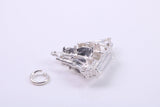 Sailing Boat Charm, Traditional Charm, Made from Solid 925 Grade Sterling Silver, Complete with Attachment Link
