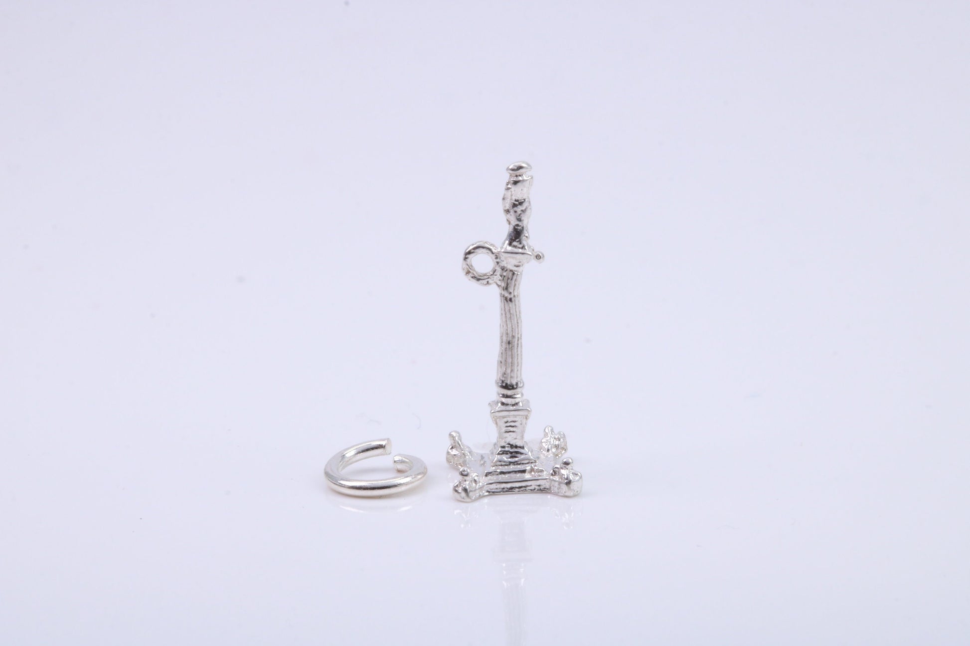 Iconic Nelsons Column Charm, Traditional Charm, Made from Solid 925 Grade Sterling Silver, Complete with Attachment Link