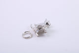 Cat with Kitten Charm, Traditional Charm, Made from Solid 925 Grade Sterling Silver, Complete with Attachment Link