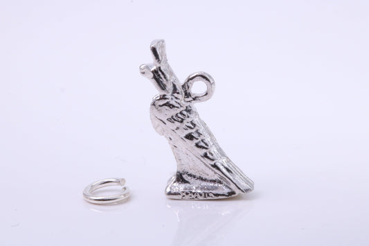 Egyptian Horus Charm, Traditional Charm, Made from Solid 925 Grade Sterling Silver, Complete with Attachment Link