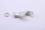 German Shepard Dog Charm, Traditional Charm, Made from Solid 925 Grade Sterling Silver, Complete with Attachment Link