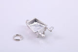 Wheel Barrow Charm, Traditional Charm, Made from Solid 925 Grade Sterling Silver, Complete with Attachment Link