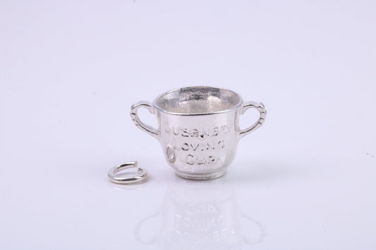 Sports Trophy Charm, Traditional Charm, Made from Solid 925 Grade Sterling Silver, Complete with Attachment Link
