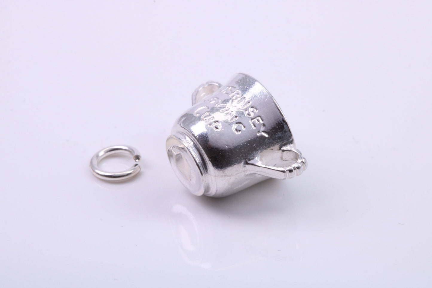 Sports Trophy Charm, Traditional Charm, Made from Solid 925 Grade Sterling Silver, Complete with Attachment Link