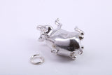 Large Hog Charm, Made from Solid Cast Silver, Complete with Attachment Link
