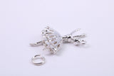 Ballerina Charm, Traditional Charm, Made from Solid 925 Grade Sterling Silver, Complete with Attachment Link