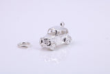 Iconic London Cab Charm, Traditional Charm, Made from Solid 925 Grade Sterling Silver, Complete with Attachment Link