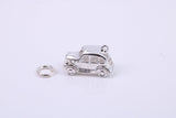 Iconic London Cab Charm, Traditional Charm, Made from Solid 925 Grade Sterling Silver, Complete with Attachment Link