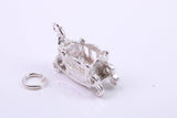 Princess Carriage Charm, Made from Solid Cast Silver, Complete with Attachment Link