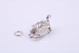 Princess Carriage Charm, Made from Solid Cast Silver, Complete with Attachment Link