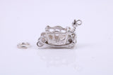 Princess Carriage Charm, Made from Solid Cast Silver, Complete with Attachment Link