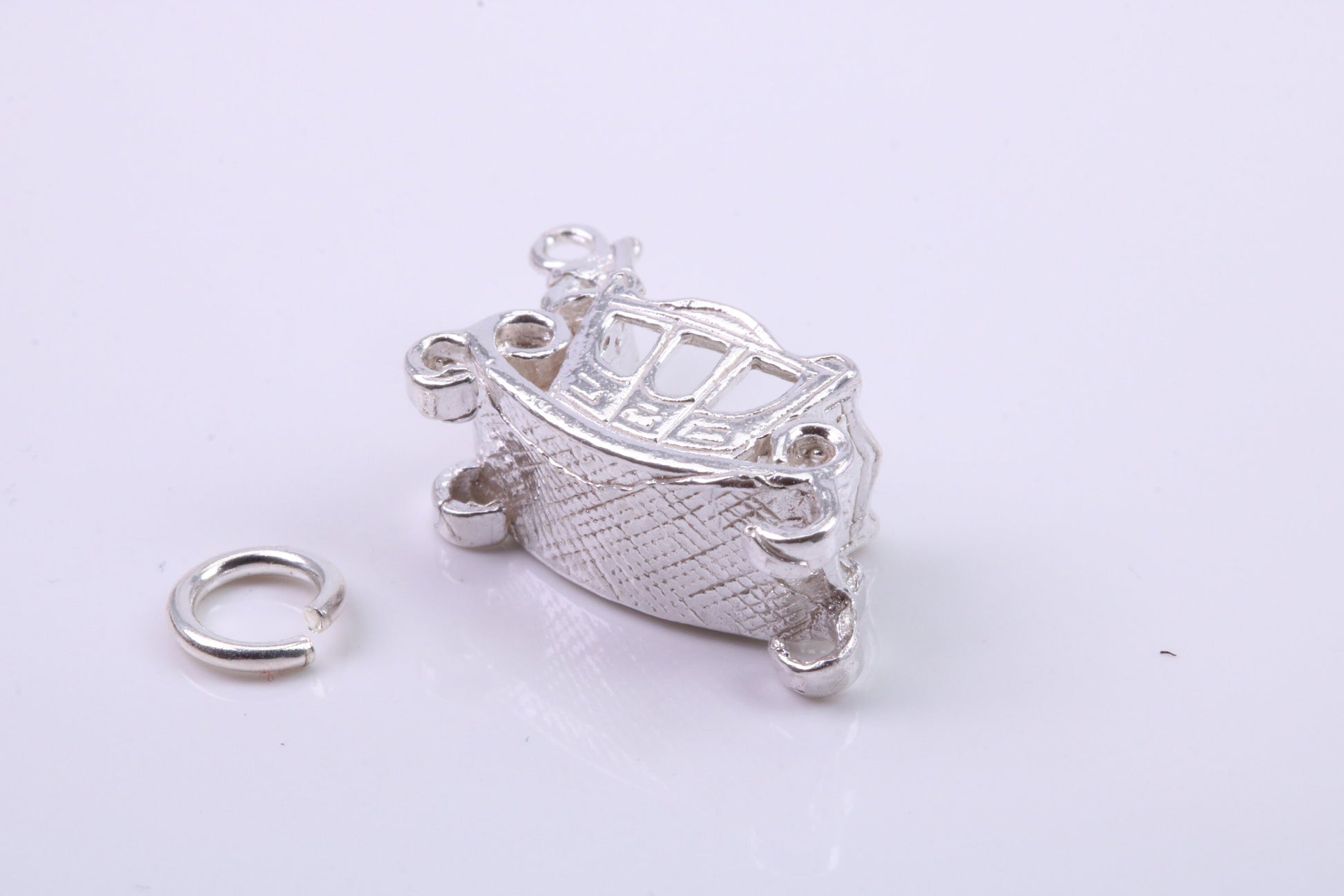 Princess Carriage Charm, Traditional Charm, Made from Solid 925 Grade Sterling Silver, Complete with Attachment Link