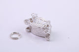 Princess Carriage Charm, Made from Solid Cast Silver, Complete with Attachment Link