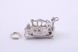 Princess Carriage Charm, Made from Solid Cast Silver, Complete with Attachment Link