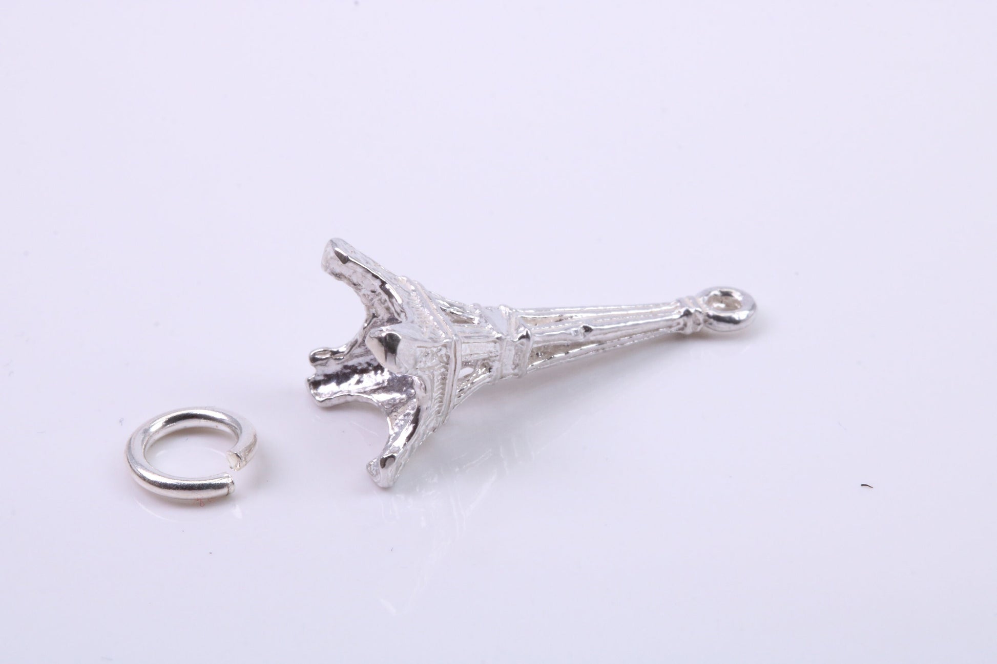 Eiffel Tower Charm, Traditional Charm, Made from Solid 925 Grade Sterling Silver, Complete with Attachment Link