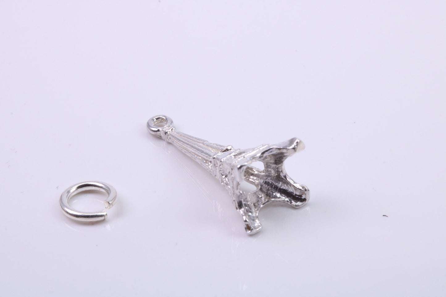 Eiffel Tower Charm, Traditional Charm, Made from Solid 925 Grade Sterling Silver, Complete with Attachment Link