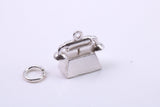 Vintage Phone Charm, Made from Solid Cast Silver, Complete with Attachment Link