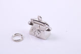Vintage Phone Charm, Made from Solid Cast Silver, Complete with Attachment Link
