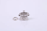 Vintage Phone Charm, Made from Solid Cast Silver, Complete with Attachment Link