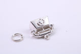 Vintage Phone Charm, Made from Solid Cast Silver, Complete with Attachment Link