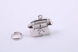Vintage Phone Charm, Made from Solid Cast Silver, Complete with Attachment Link