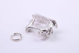 Sewing Machine Charm, Traditional Charm, Made from Solid 925 Grade Sterling Silver, Complete with Attachment Link