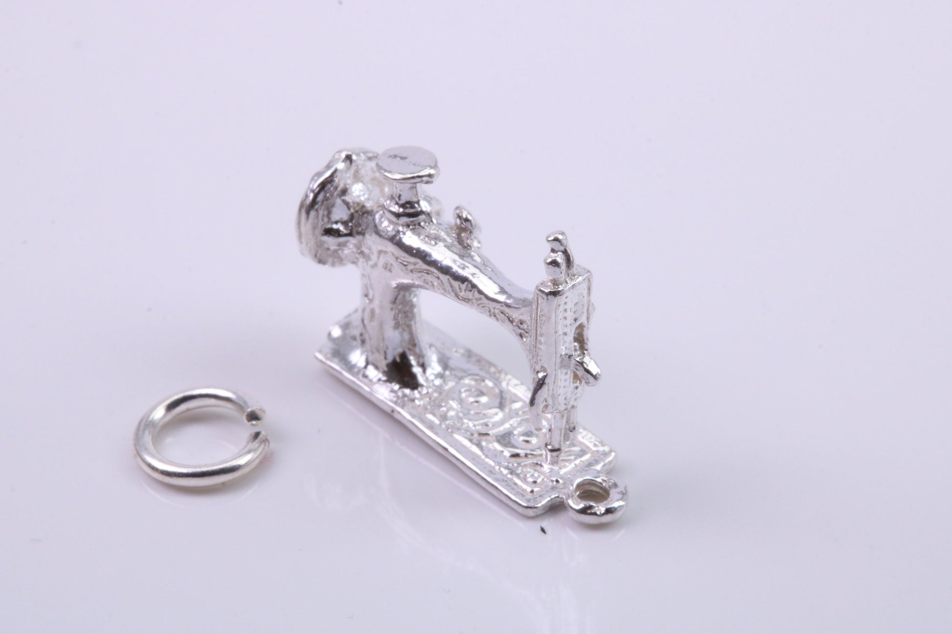 Sewing Machine Charm, Traditional Charm, Made from Solid 925 Grade Sterling Silver, Complete with Attachment Link