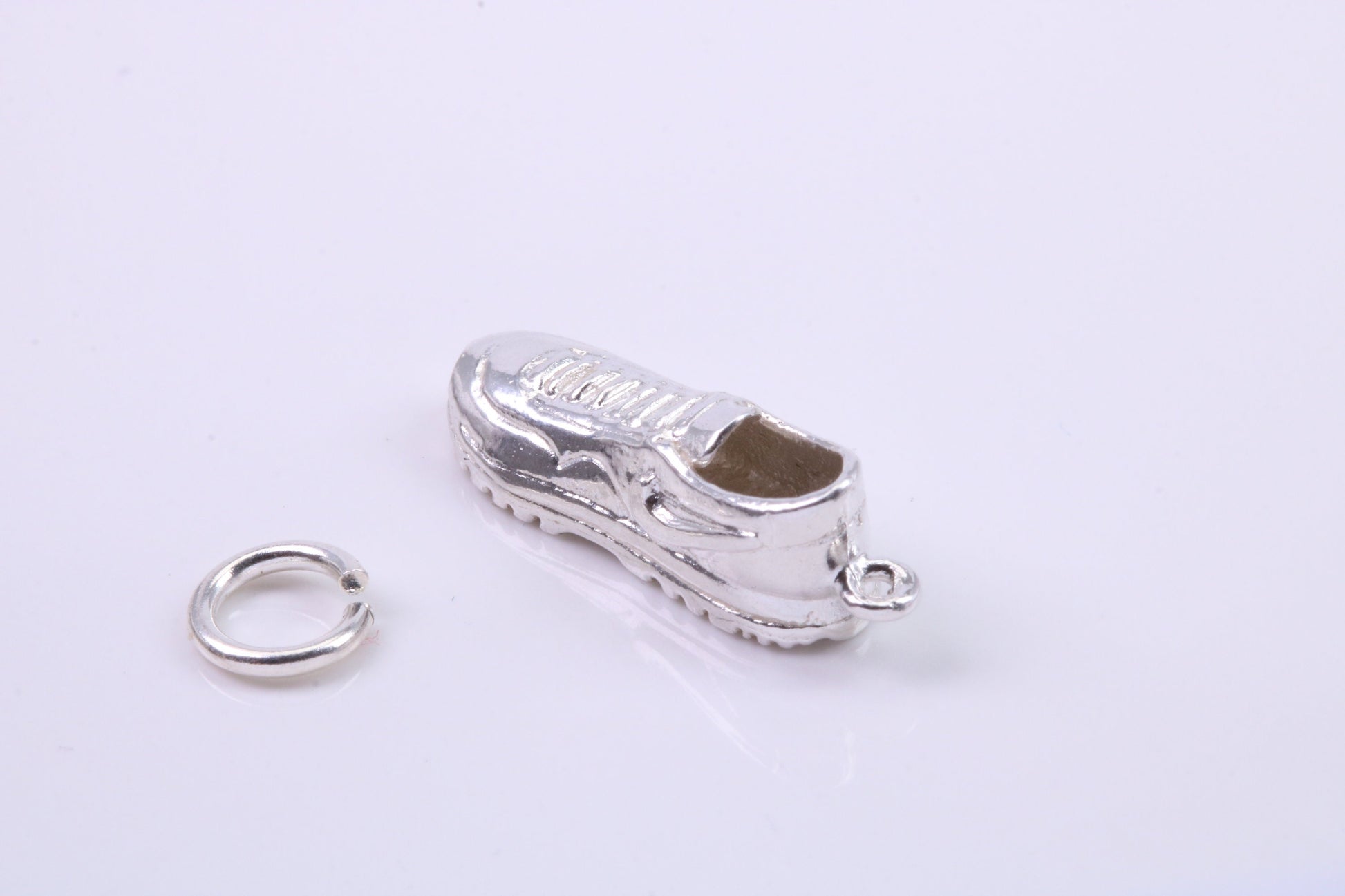 Trainer Shoe Charm, Traditional Charm, Made from Solid 925 Grade Sterling Silver, Complete with Attachment Link