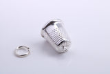 Sewing Thimble Charm, Traditional Charm, Made from Solid 925 Grade Sterling Silver, Complete with Attachment Link