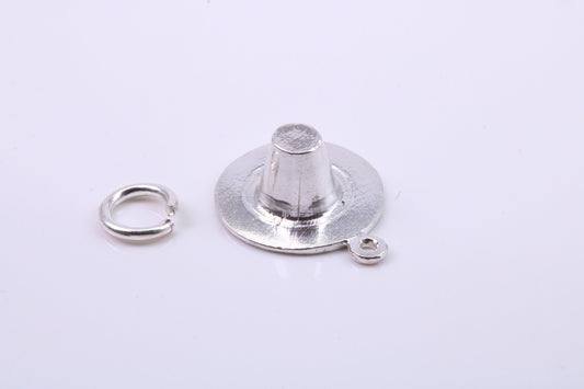 Welsh Hat Charm, Traditional Charm, Made from Solid 925 Grade Sterling Silver, Complete with Attachment Link