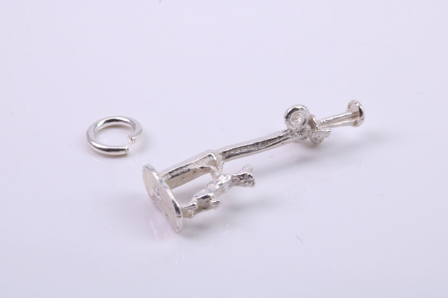 Dog Chasing Cat Charm, Traditional Charm, Made from Solid 925 Grade Sterling Silver, Complete with Attachment Link