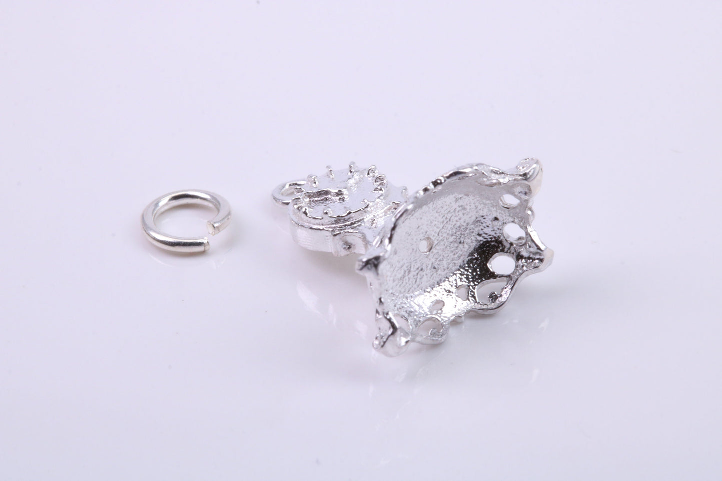 Mantle Clock Charm, Traditional Charm, Made from Solid 925 Grade Sterling Silver, Complete with Attachment Link