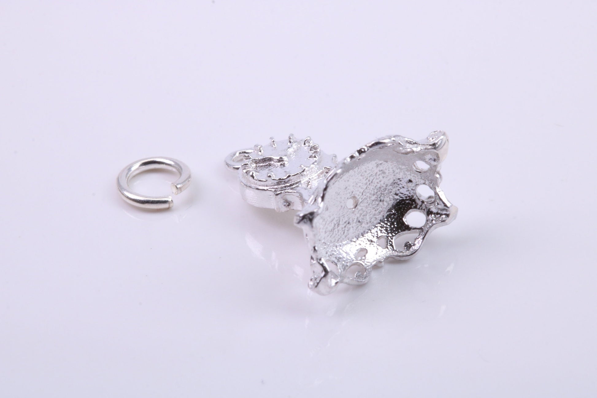 Mantle Clock Charm, Traditional Charm, Made from Solid 925 Grade Sterling Silver, Complete with Attachment Link