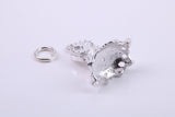 Mantle Clock Charm, Made from Solid Cast Silver, Complete with Attachment Link