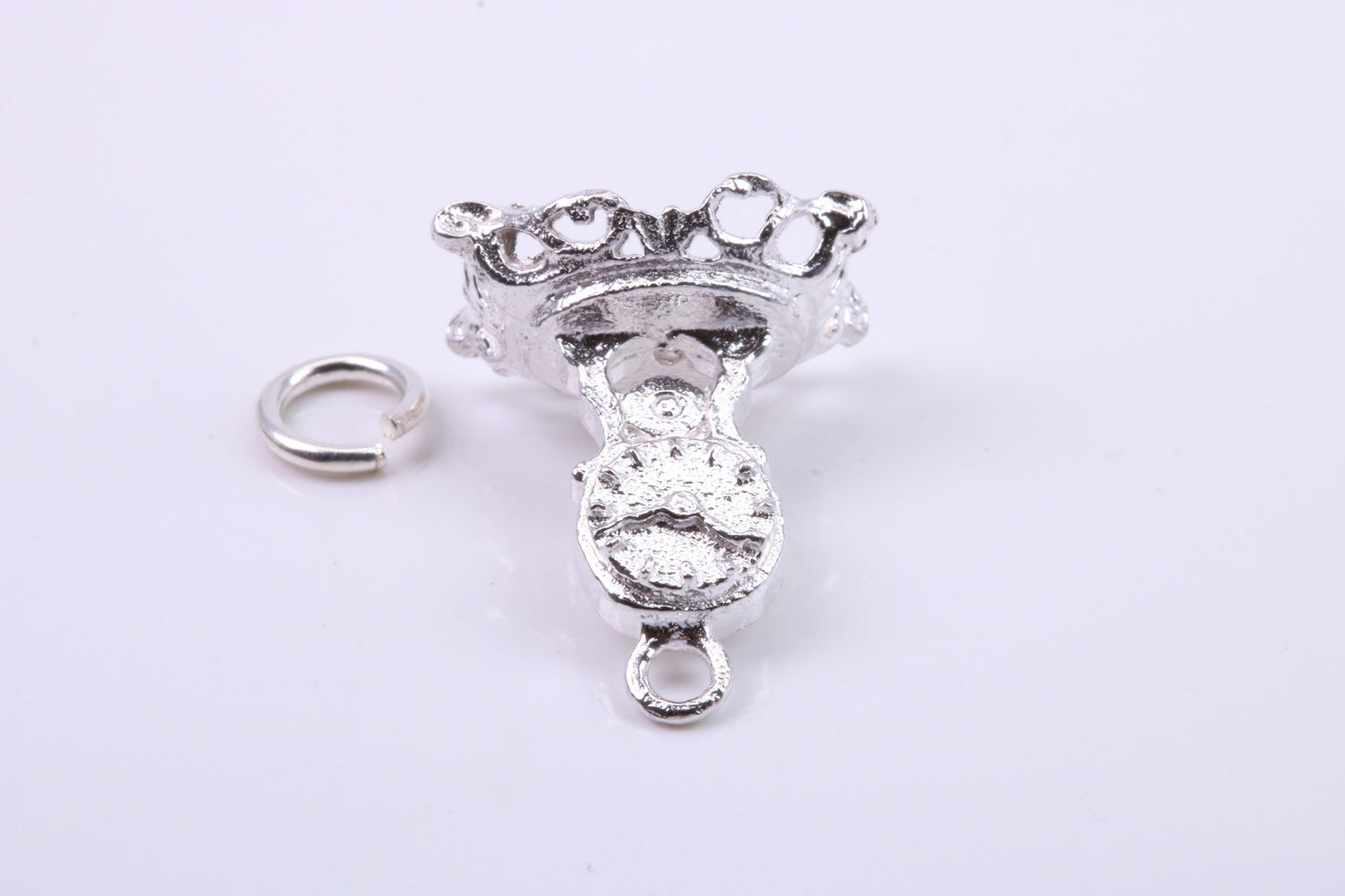 Mantle Clock Charm, Traditional Charm, Made from Solid 925 Grade Sterling Silver, Complete with Attachment Link